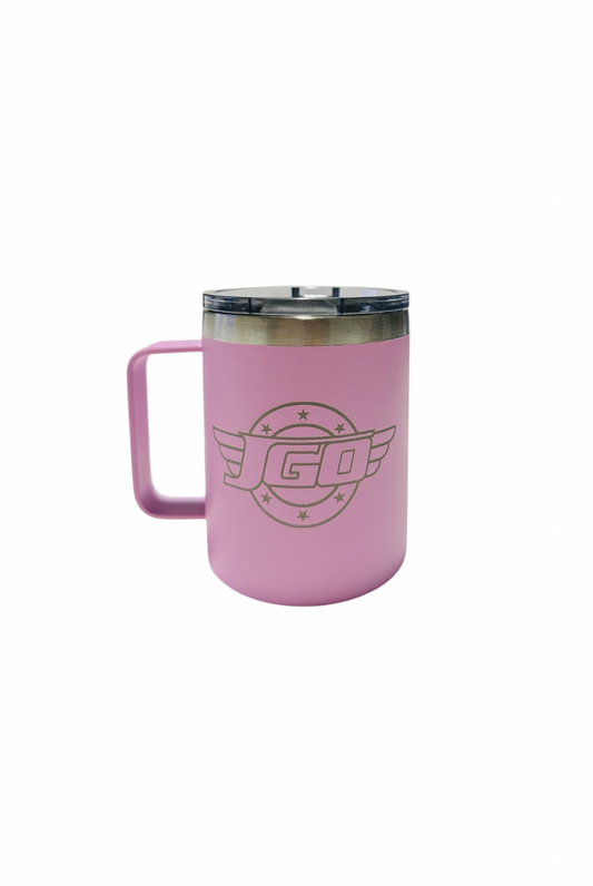 12 OZ PINK JGO MUG WITH HANDLE TUMBLER