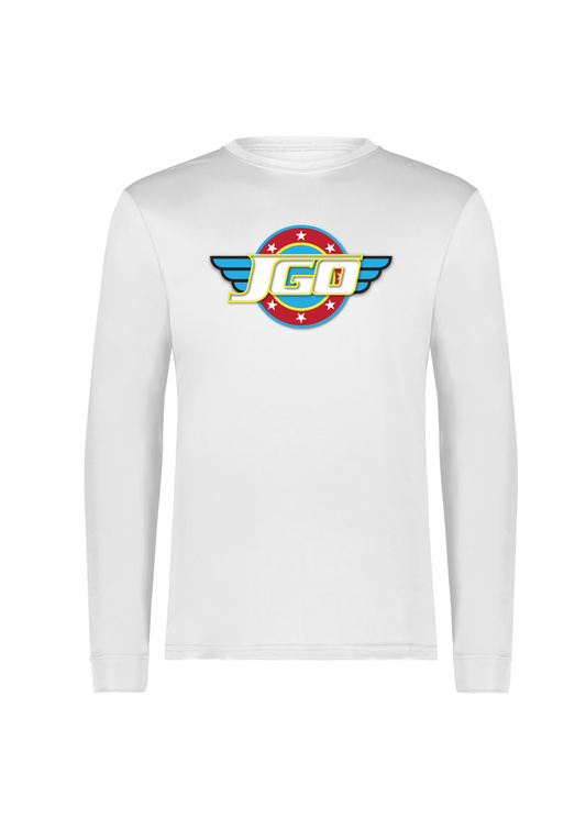 JGO MEN'S LONG SLEEVE DRY FIT WHITE T-SHIRT