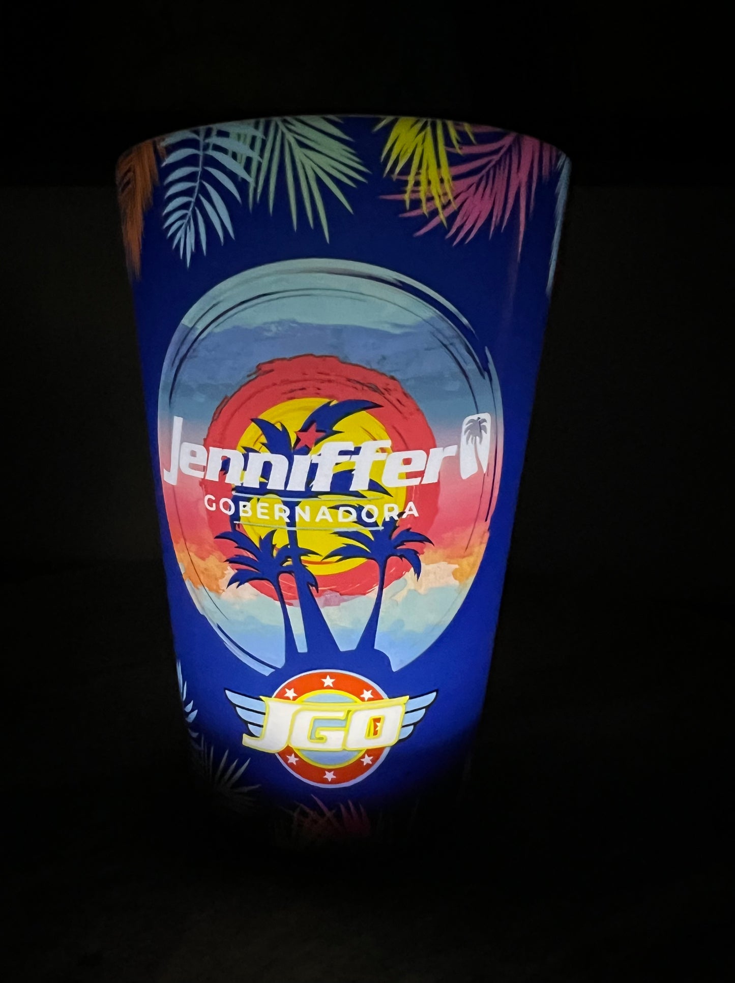 2 JGO SUNSET LED LIGHT UP 16 OZ  CUPS