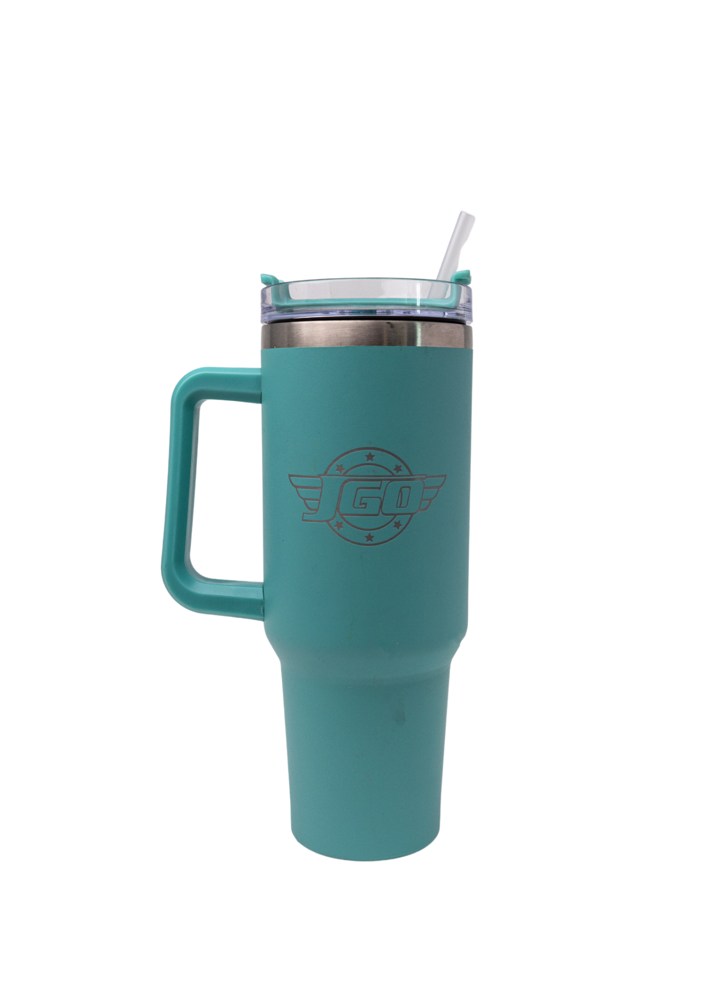 VASO INSULADO CON EL LOGO JGO DE LA TIENDA OFICIAL DE JENNIFFER GONZÁLEZ COLÓN JGOSHOP.COM