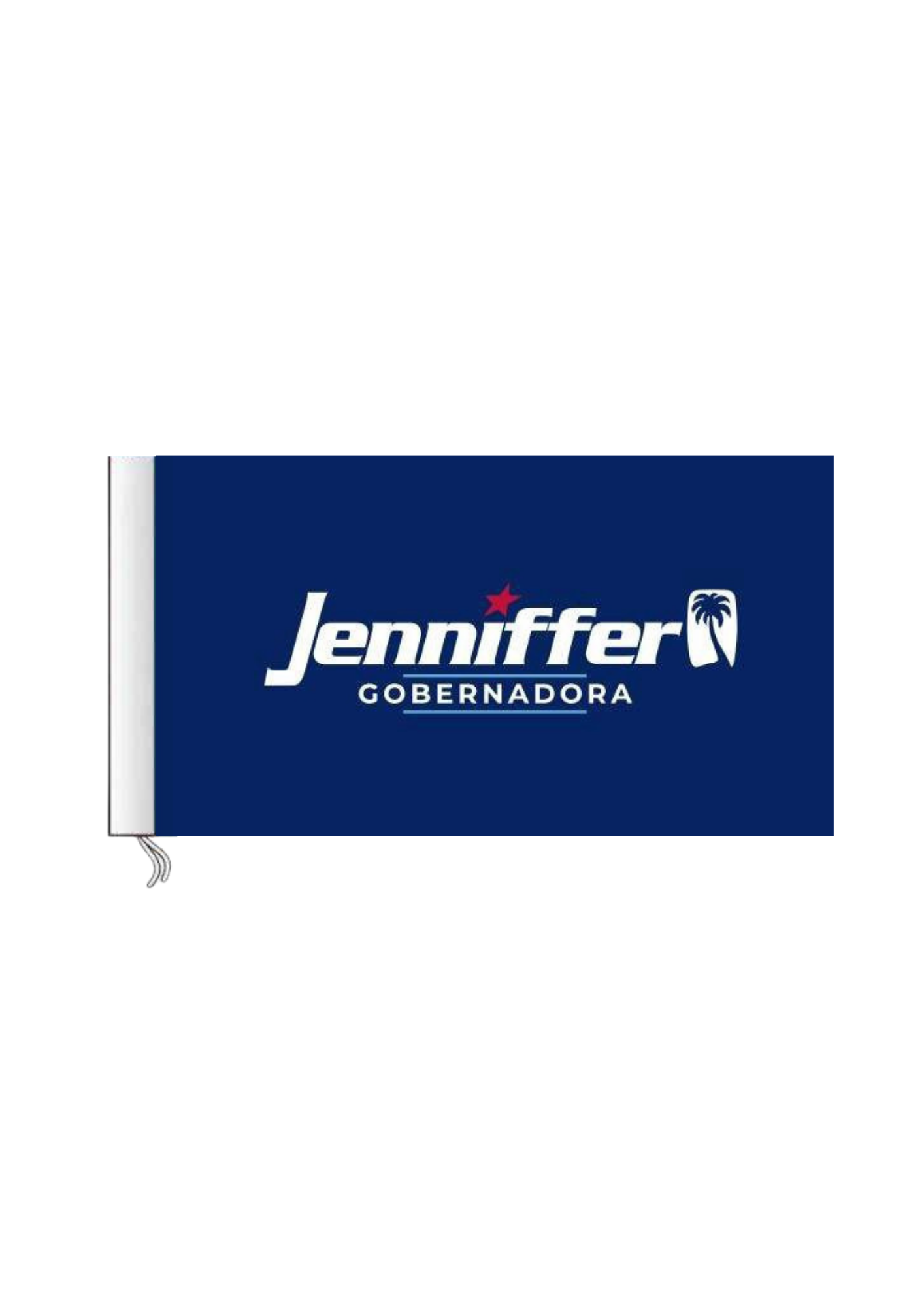 BANDERA AZUL CON LOGO JENNIFFER GOBERNADORA 3'X5'